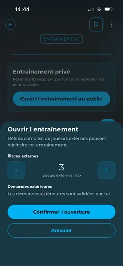 Un entraînement ouvert à quelques joueurs extérieurs