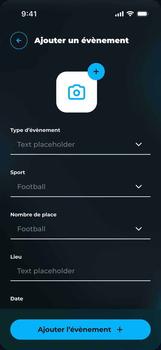 Filtres de création d'événements