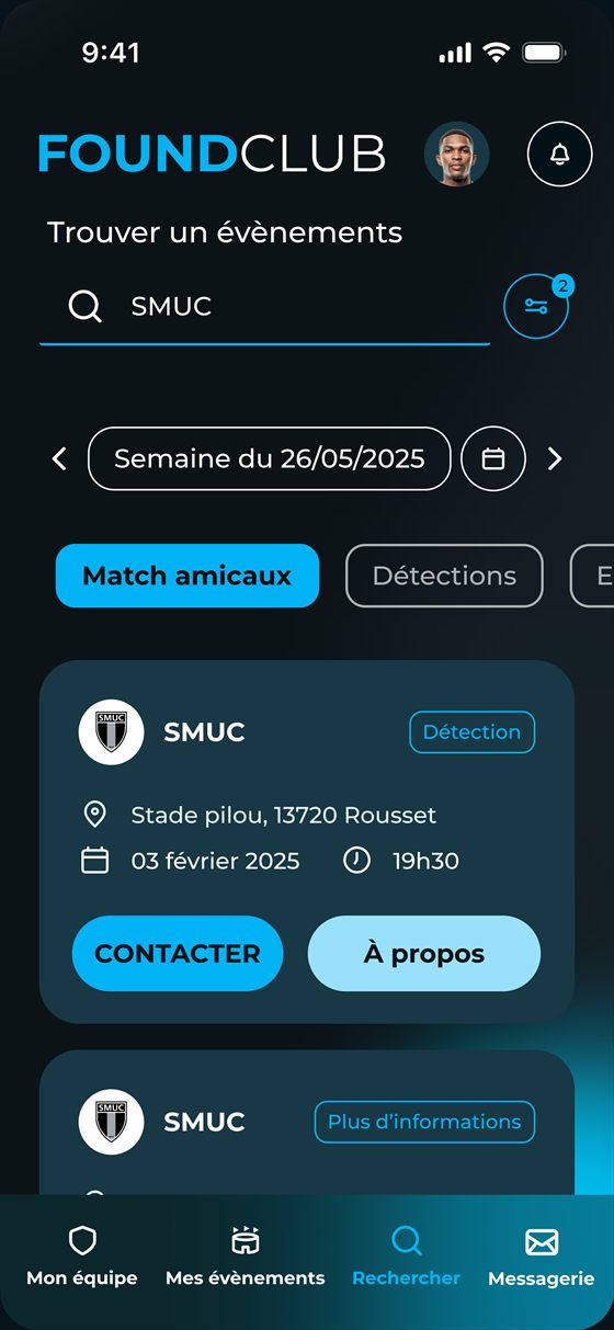 Recherche de matchs amicaux