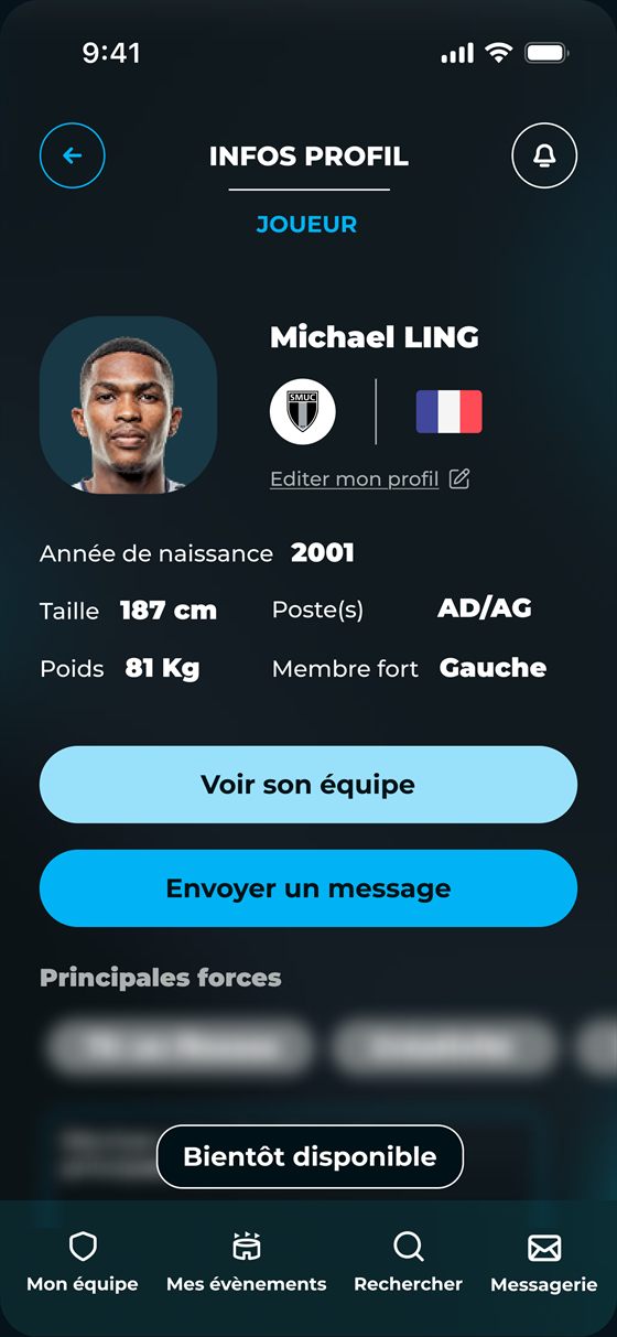 Profil d'un joueur de l'effectif