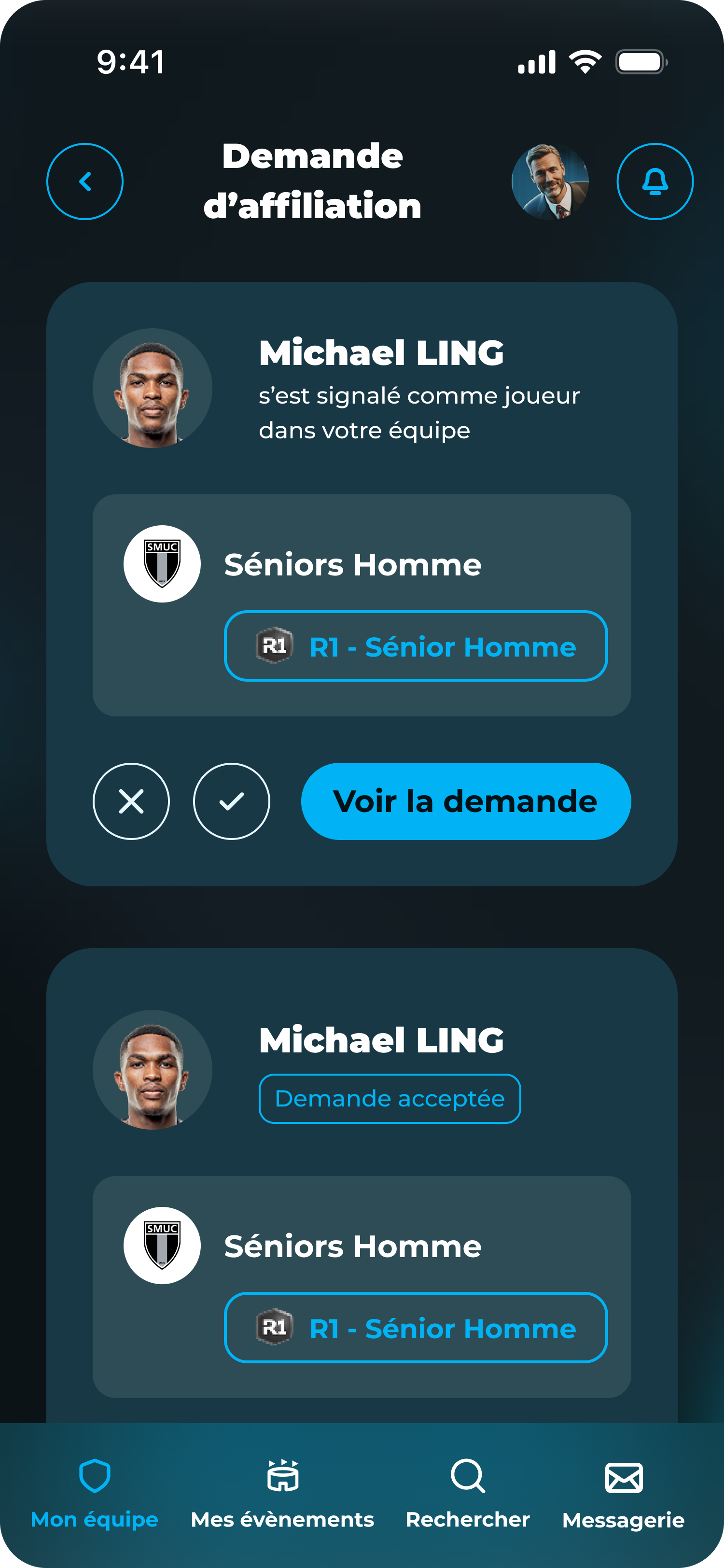Demandes affiliation