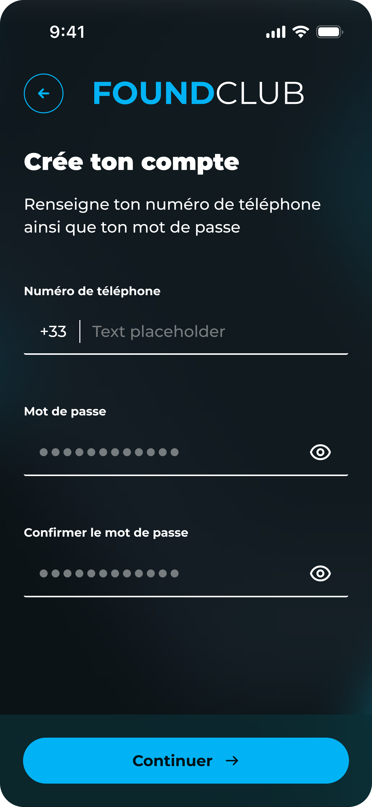 Création de compte