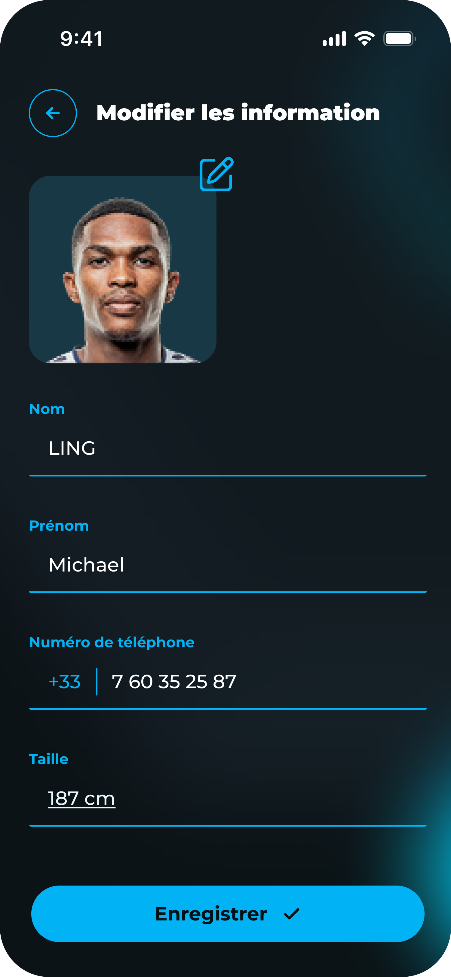 Modifier profil