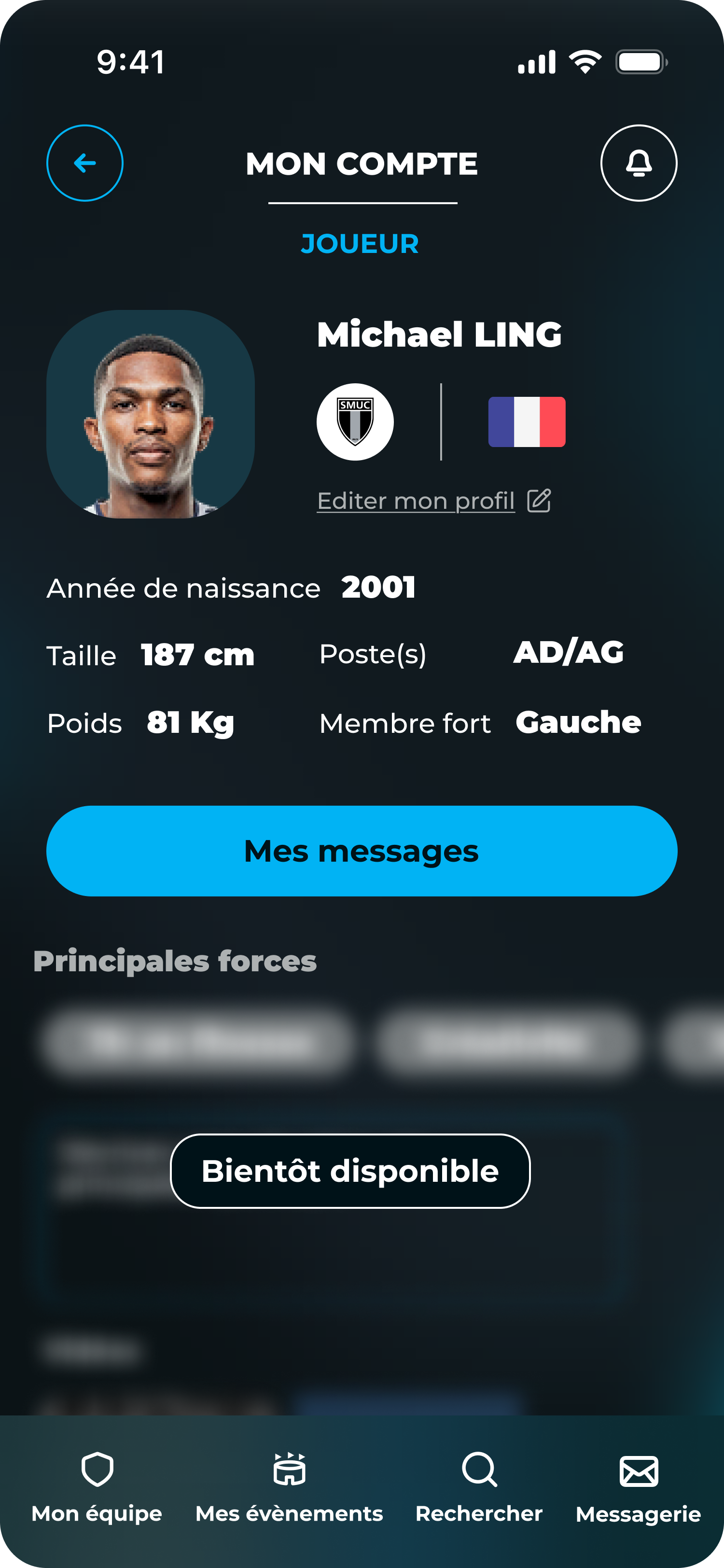 Profil joueur